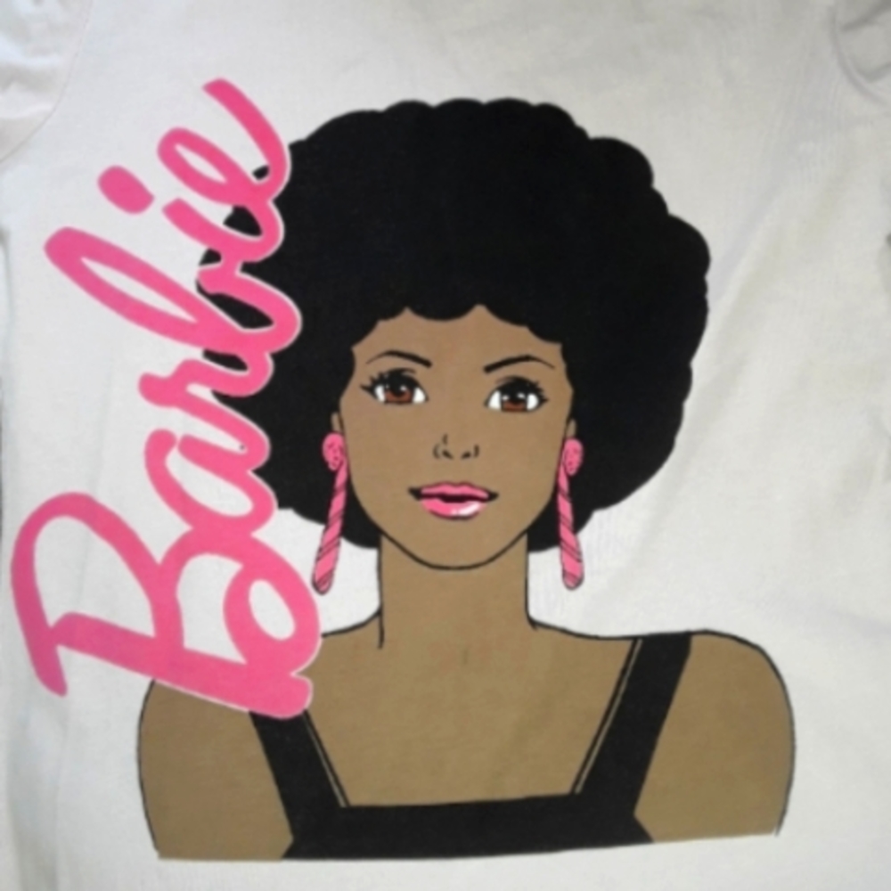 BLACK BARBIE SMALL PINK WOMEN'S TSHIRT